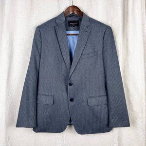 Banana Republic 42S herringbone tailored fit cotton blazer blue gray suit jacket